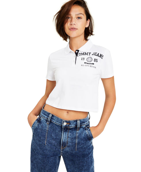 Tommy Jeans Womens Cropped Polo Top